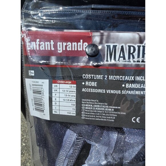 Graveyard Bride Halloween Costume Wedding Dress &Veil Child Size Large 12-14 NEW - Picture 4 of 4